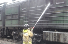 На станции Сахареж под Ярославлем загорелся локомотив