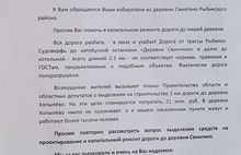 «Мы за Вас голосовали»: жители деревни Свингино просят губернатора Ярославской области помочь с ремонтом дороги