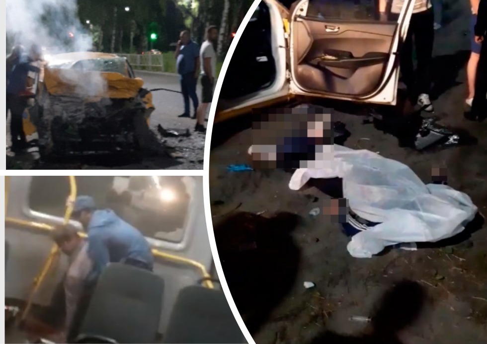 В Ярославле водитель такси погиб в ДТП с рейсовым автобусом, два пассажира ранены