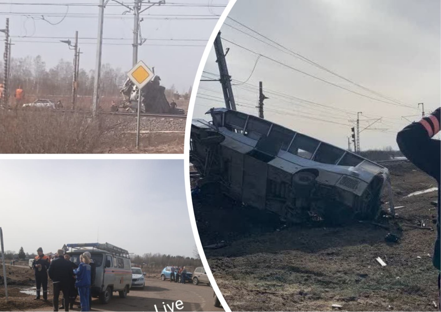 В Ярославской области скорый поезд снес рейсовый автобус