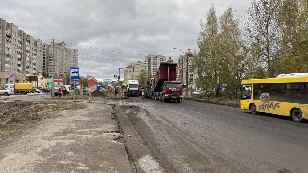 Ремонт проспекта Машиностроителей в Ярославле выполнен на треть