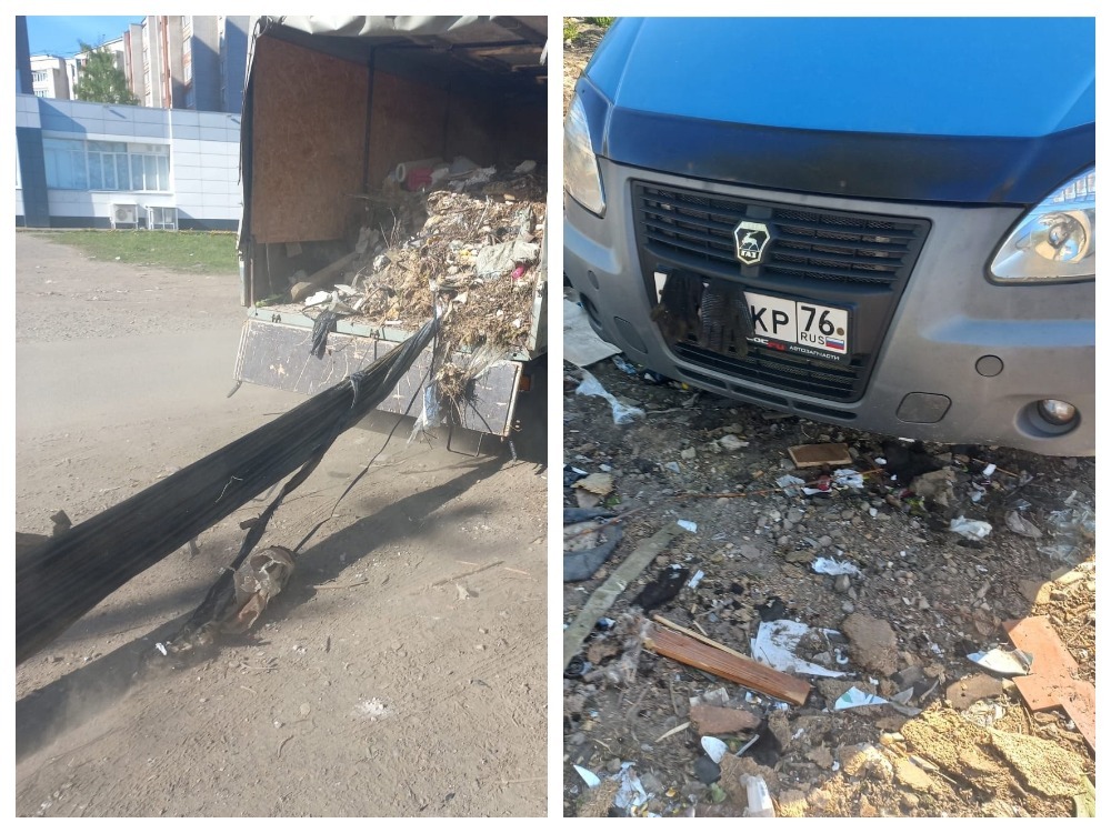В Ярославле водителя грузовика поймали на незаконном выбросе мусора