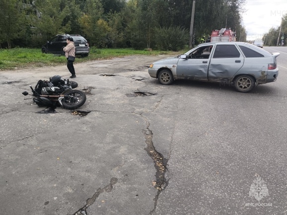 В Рыбинске легковушка сбила мотоциклиста