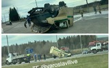В Ярославской области перевернулась инкассаторская машина
