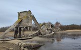 На дне Волги в Рыбинске обнажился советский бетон