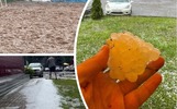Рыбинск засыпало крупным градом