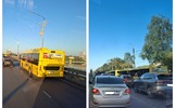 Сломавшийся автобус стал причиной серьезной пробки в Ярославле