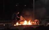 В рыбинском парке горели стройматериалы