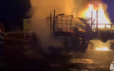 В Ярославской области сгорела тяжёлая техника