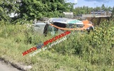 Утром в Ярославле перевернулся автомобиль каршеринга