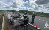 В Ярославской области на окружной дороге сгорела машина