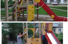 В Ярославле жители сами отремонтировали детский городок