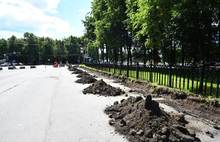 Ио мэра Ярославля проверил ход ремонта улицы Первомайская