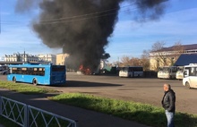 В Рыбинске сгорел автобус подмосковного перевозчика