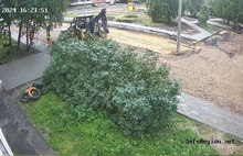 Столбы в ярославском дворе остались посреди отремонтированной дороги