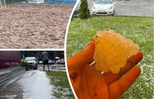 Рыбинск засыпало крупным градом