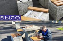 Вандалы повредили шахматные столы в ярославском парке Победы