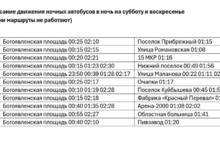 Появилось расписание ночных автобусов в Ярославле