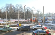 В Ярославле начались работы по устройству временного разворотного кольца трамвая. Фоторепортаж