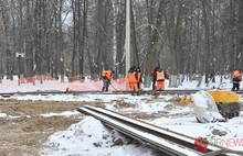 В Ярославле завершаются работы по устройству временного разворотного кольца трамвая. Фоторепортаж