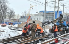 В Ярославле завершаются работы по устройству временного разворотного кольца трамвая. Фоторепортаж