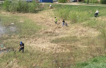 В Заволжском районе Ярославля жители очистили пруд
