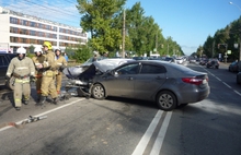 В Ярославле в результате столкновения загорелись два автомобиля, пострадали трое