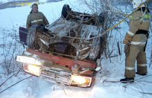 В Мышкине опрокинулся на крышу автомобиль