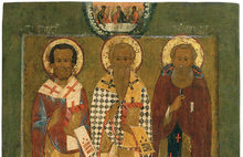 «Избранные святители Тихон, Антипий и Кирилл Белозерский». Начало XVII в. Собрание ЯХМ
