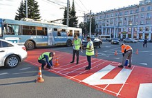 В центре Ярославля появился пешеходный переход в стиле древнерусской азбуки