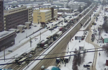 Московский проспект в Ярославле превратился в ледяную горку