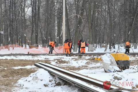 В Ярославле завершаются работы по устройству временного разворотного кольца трамвая. Фоторепортаж