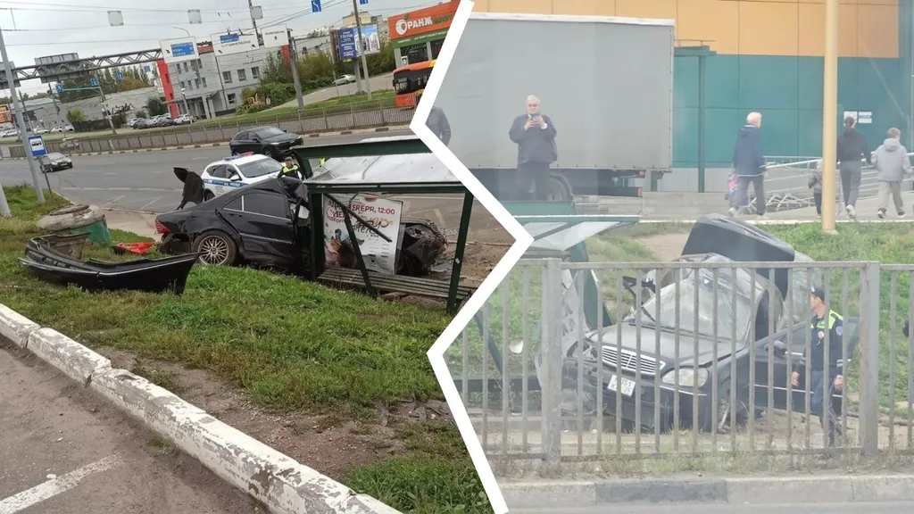 В Ярославле «Мерседес» протаранил остановку с людьми, один человек погиб