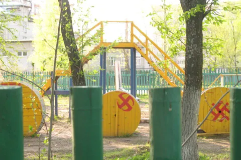 В Ярославле продолжается поиск художников, разукрасивших свастикой собачью площадку