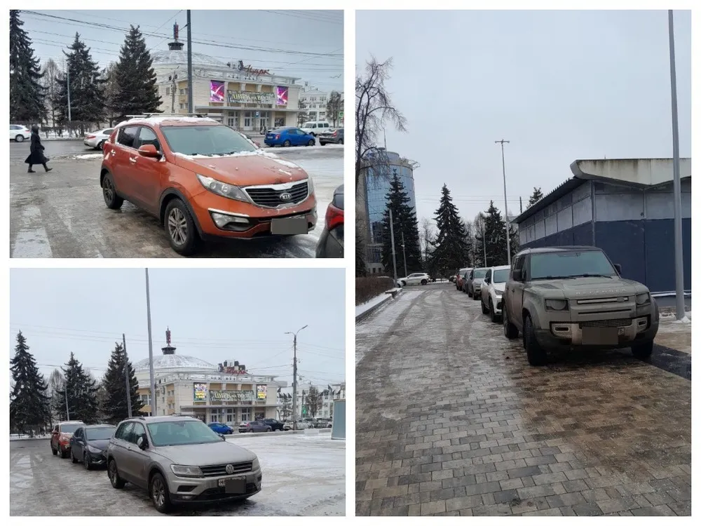 Не желающие платить за парковку ярославцы бросают машины на тротуарах