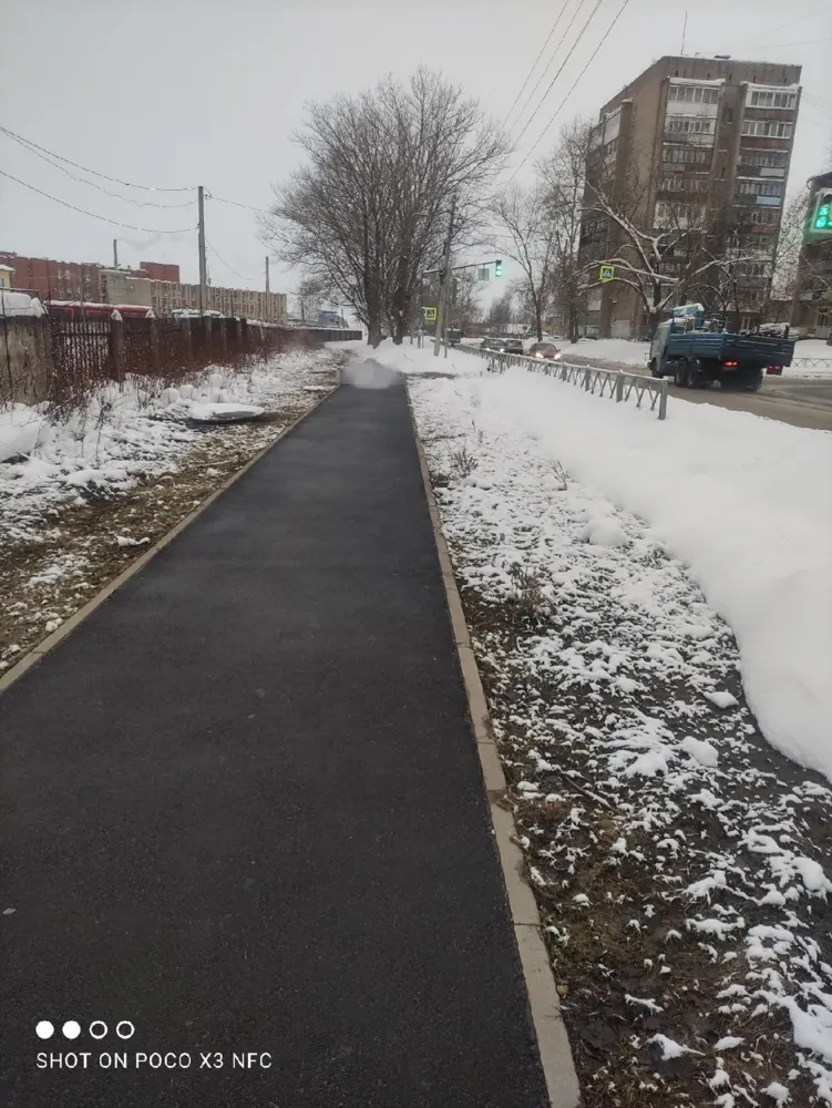 В Ярославле появился тротуар с подогревом