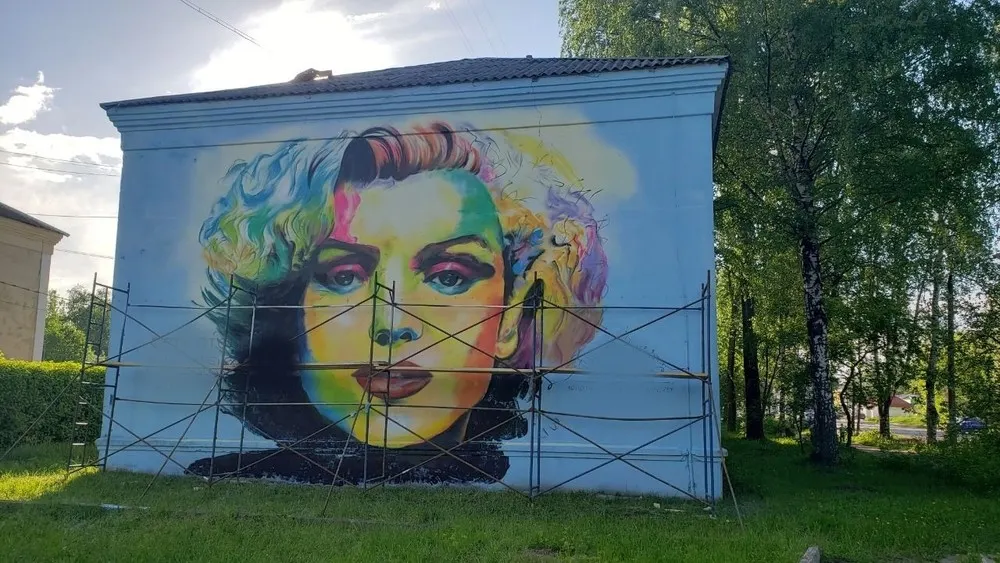 В Рыбинске к юбилею города нарисовали Мэрилин Монро