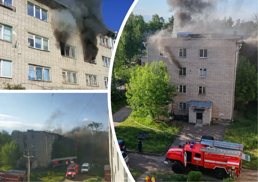 При пожаре в заволжской четырехэтажке в Ярославле есть пострадавшие