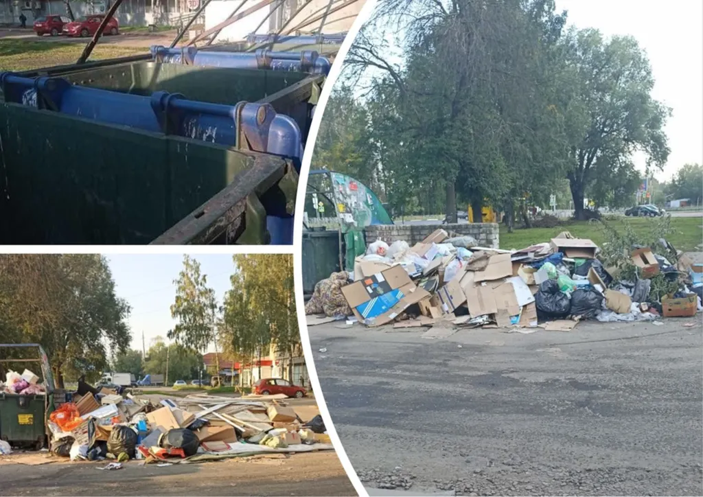 В Ярославле невывезенный мусор оказался на проезжей части