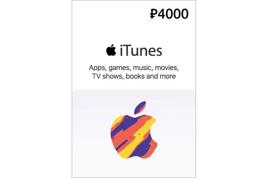 Описание карты iTunes Gift Card 4000 рублей