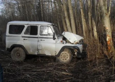 В Ярославской области УАЗик и Рено «улетели» в кювет и врезались в дерево