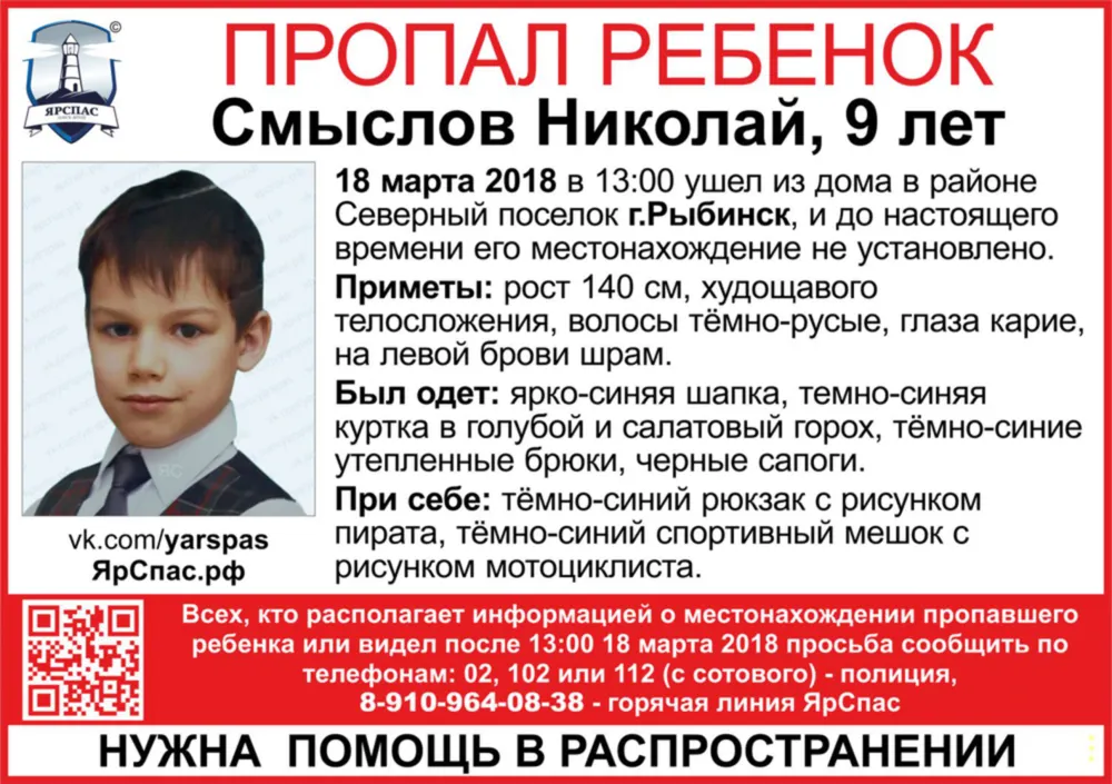 В Рыбинске полиция и волонтеры ищут девятилетнего мальчика
