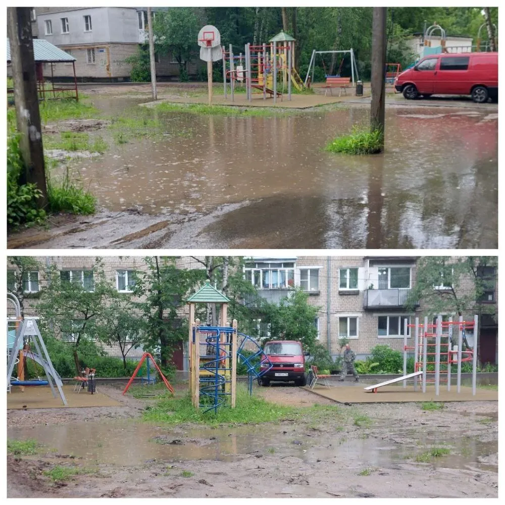 Ярославцы требуют убрать болото в центре двора