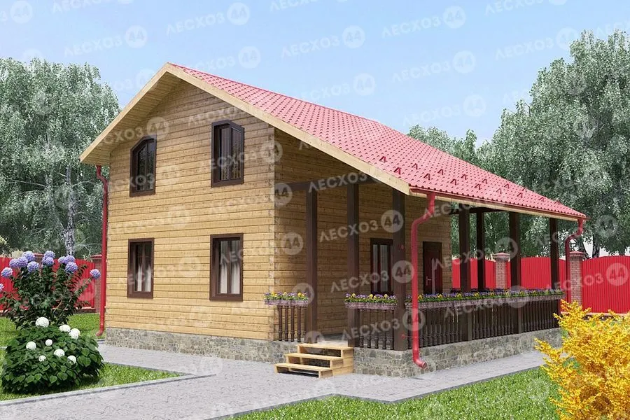Двухэтажные дома из бруса