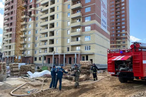 В Ярославле горел дом строящегося жилого комплекса