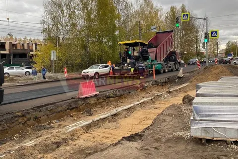В Ярославле начали асфальтировать проспект Машиностроителей