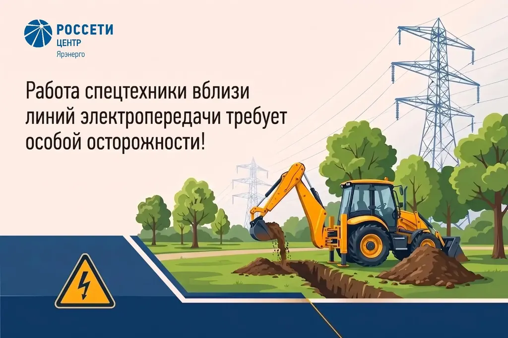 Энергетики напомнили ярославцам о правилах работы спецтехники вблизи ЛЭП