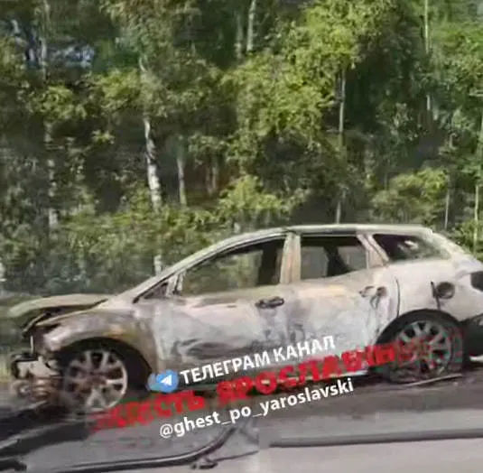 В Рыбинске на Окружной дороге сгорела машина