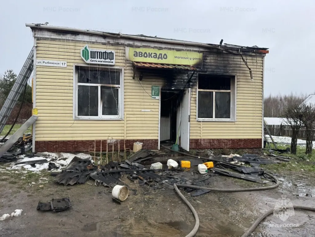В Ярославской области горел сельский магазин
