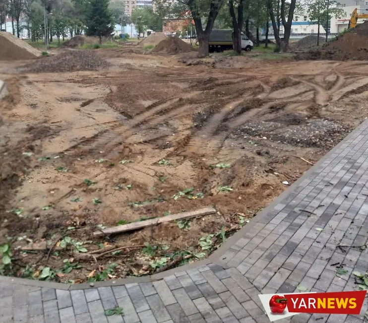 Ярославец испортил ботинки за 20 тысяч в благоустраиваемом парке